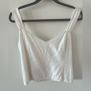 Abercrombie Linen Wide Strap V-Neck Top